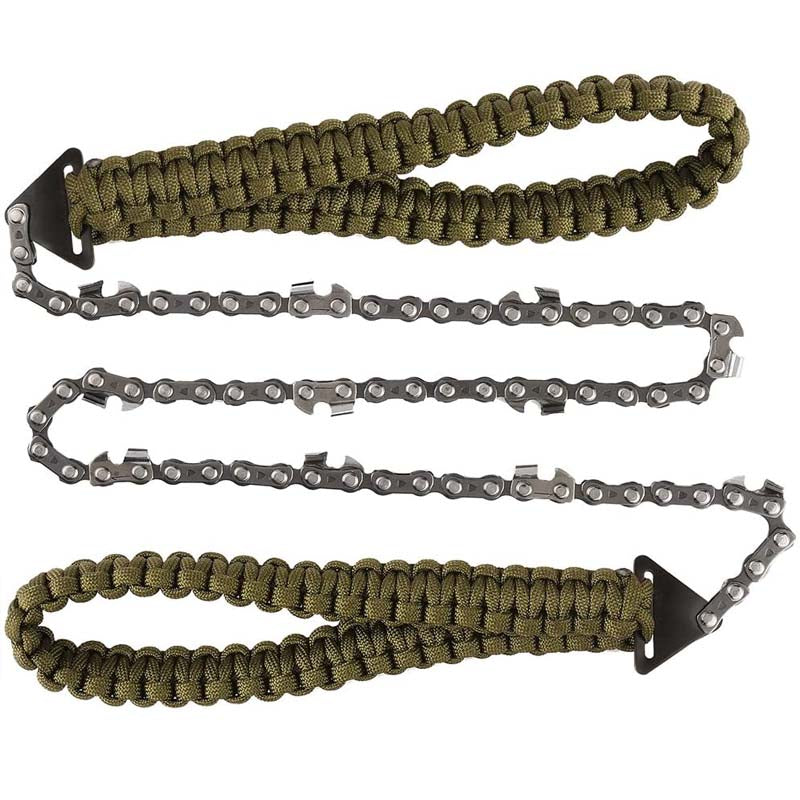 Pocket Chainsaw with Paracord Handle Wood Cutting for Camping