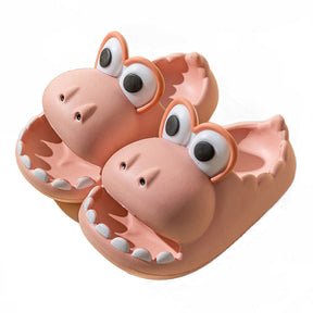 Dinosaur Slippers for Kids Non-slip Cute Big Mouth Water Shoes-Pink