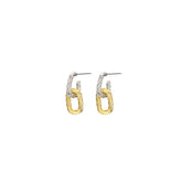 Mini Twisted Rope Two Tone Hoop Earrings for Women