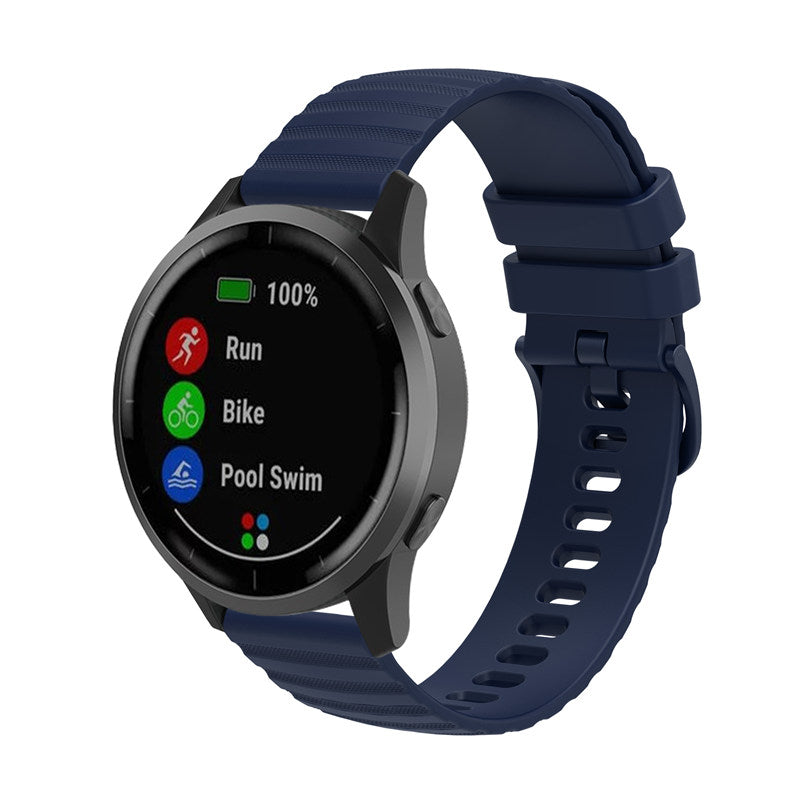 Silicone Watch Band Wave Pockmark for Samsung Cear S2 Huawei Watch GT-NavyBlue