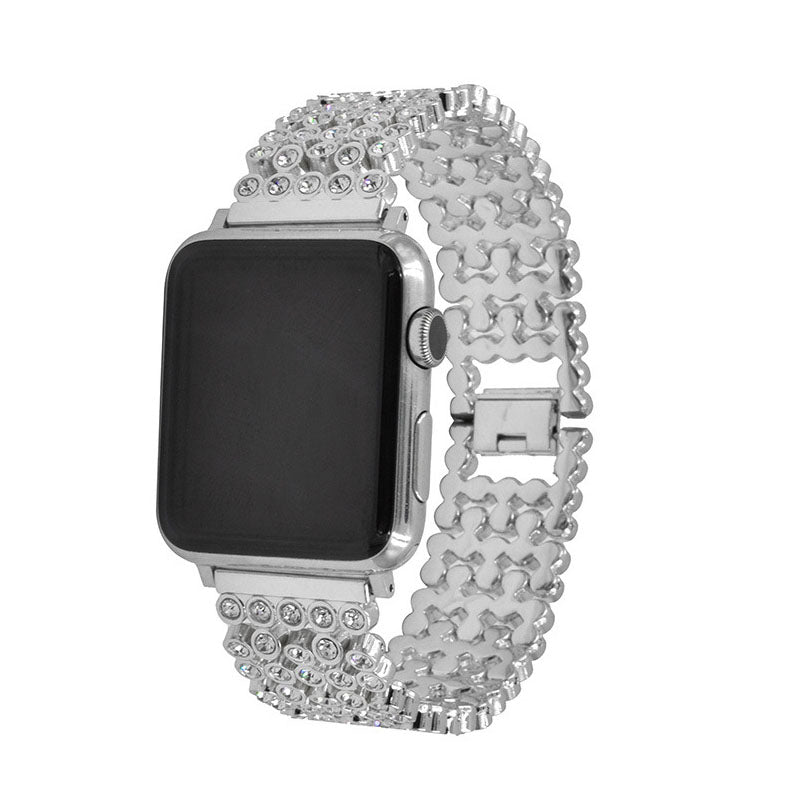 MTX Stainless Steel Watch Band Adjustable Wristbands for Apple IWatch Series SE/1/2/3/4/5/6 For Women-Silver
