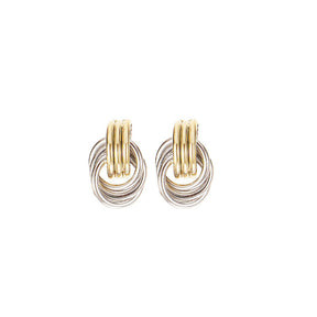 Two-tone Petite Earrings Circle Geometric Earrings