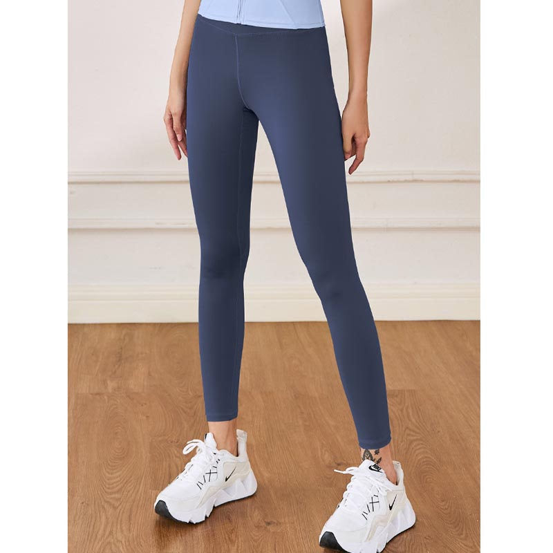 Womens Fleece Yoga Pant High Waisted Tummy Control Athletic Leggings-Dark Blue