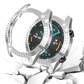 Double Row Diamonds Bling Watch Case For HUAWEI GT/GT2 46MM-Rose gold