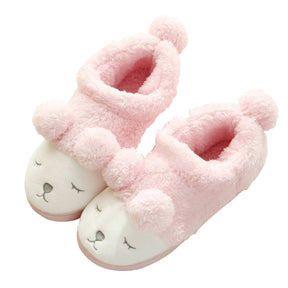 Warm Indoor Slippers for Women Fleece Winter Boots-Pink