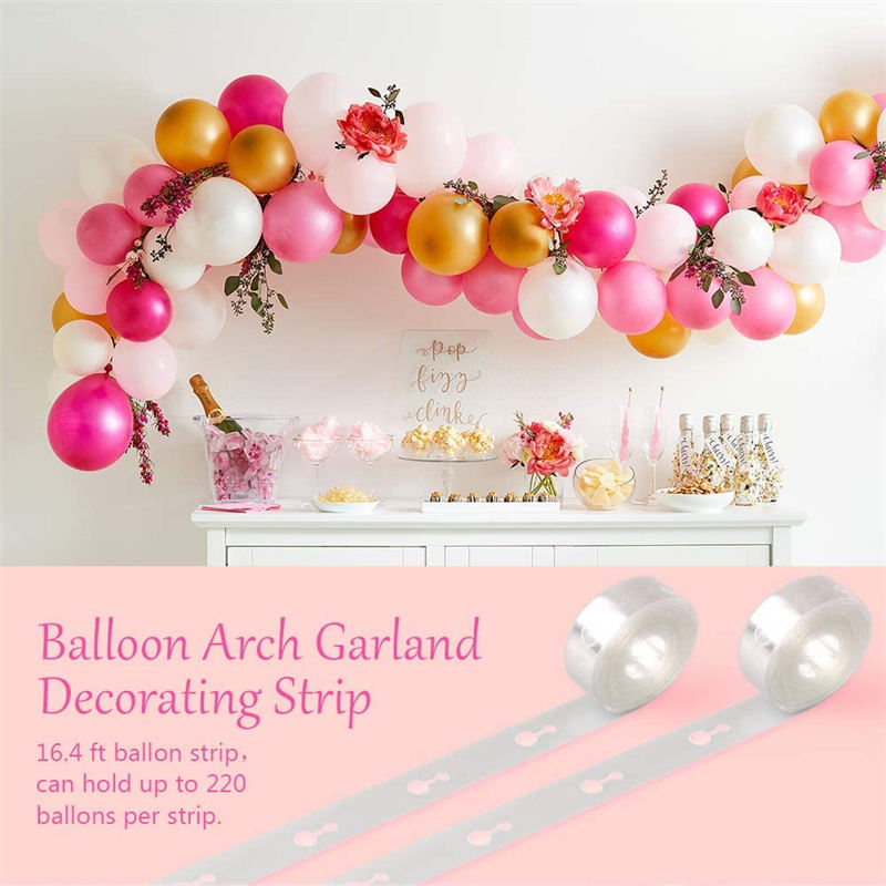 Decorating Strip Kit for Arch Garland Balloon Tape Strip for Party Wedding Birthday Xmas Baby Shower DIY