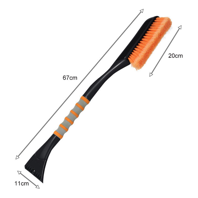 2 in 1 Detachable Snow Brush Ice Scraper with Ergonomic Foam Grip for Cars Trucks-Orange