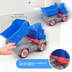 8 Pcs Kids Beach Toy Set with Large ATV Shovel for Beach Park-Blue