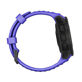 For Garmin Instinct Watchband Soft Silicone Adjustable Replacement Strap 22MM Black Steel Buckle-Sapphire