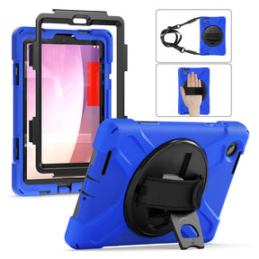 Tablet Case Heavy Duty with Swivel Stand for Lenovo Tab M8 4th Gen-Blue