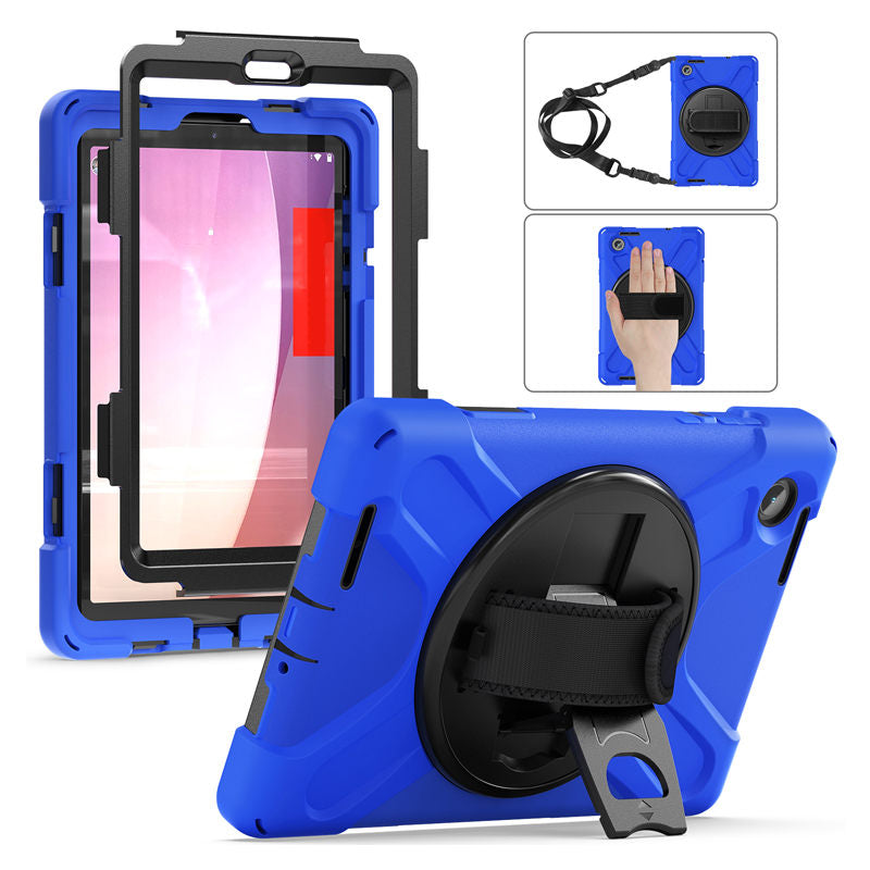 Tablet Case Heavy Duty with Swivel Stand for Lenovo Tab M8 4th Gen-Blue