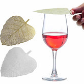 2 Pack Wine Glass Cover 304 Stainless Steel Creative Leaves Shape Cup Lid-Set1