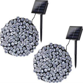 2Pcs Solar Christmas Lights 39ft 100 LED 8 Modes Solar String Lights Waterproof-White