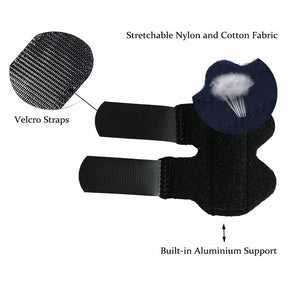 Breathable Finger Splint Built-in Aluminum Support for Pain Relief Knuckle Fixation-Black