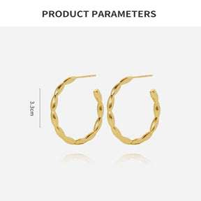 Women Hoop Earrings Lightweight Thick Earrings-Gold