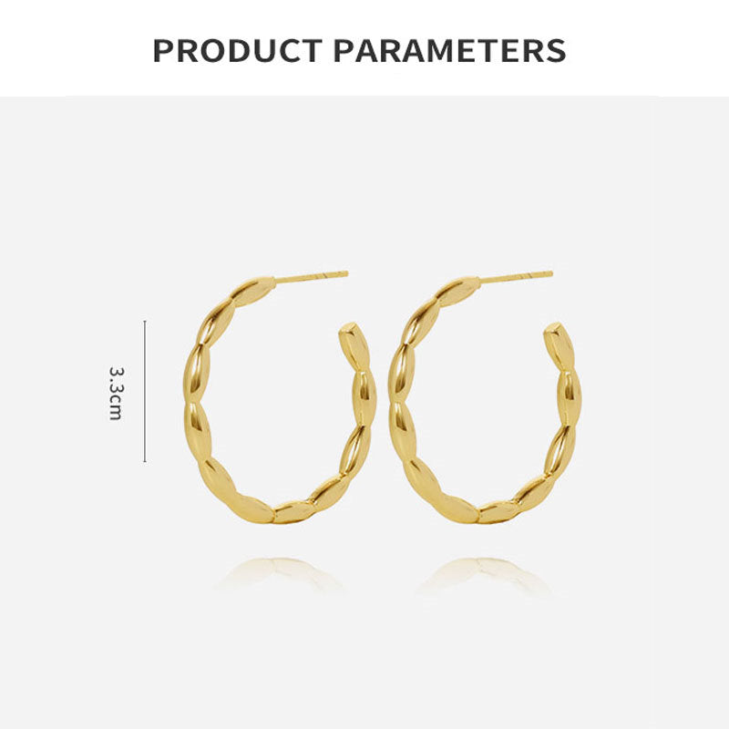 Women Hoop Earrings Lightweight Thick Earrings-Gold