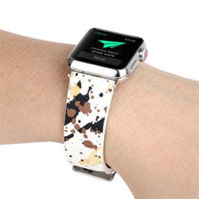 Graffiti Painted PU Leather Watch Band Microfiber Design For Apple Watch SE/6/5/4/3/2/1(Graffiti7)