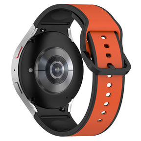 20mm Two Tone Silicone Sports Strap for Samsung Galaxy Watch 5-OrangeBlack