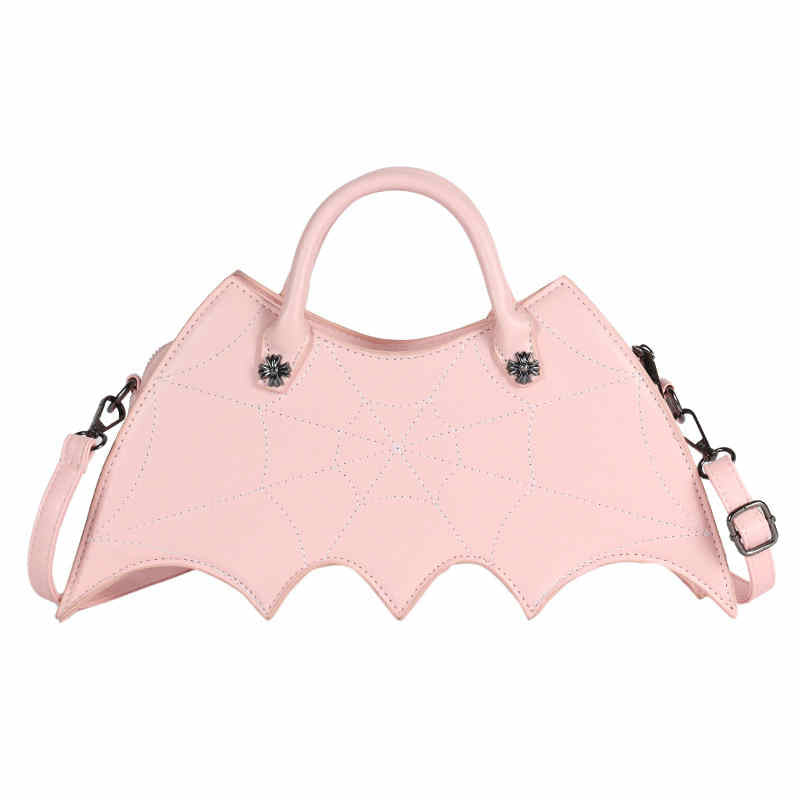 Women Novelty Bat Shoulder Bag Fashion Halloween Handbags-Pink