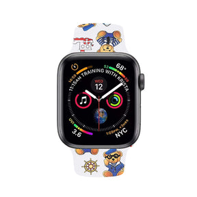 Color Printing Silicone Watch Band For Apple Watch SE/6/5/4/3/2/1(Bear)