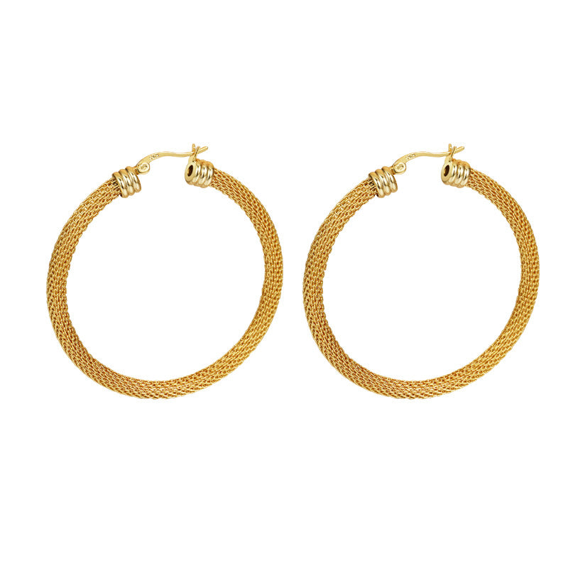 Pair of Classic Big Spiral Hoop Earrings For Women