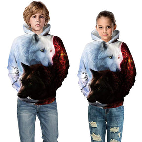 Realistic 3D Print Hoodie for Kids Novelty Sweatshirts Childrens Digital Casual Pullover TZ058