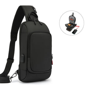 Crossbody Sling Backpack Shoulder Waterproof Chest Bag-Black