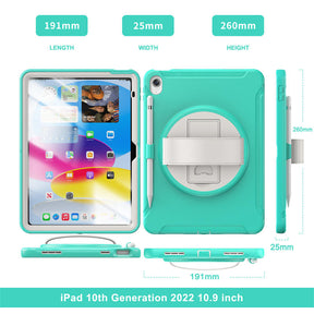Tablet Case with 360¡ã Kickstand/Hand Strap Shockproof-MintGreen