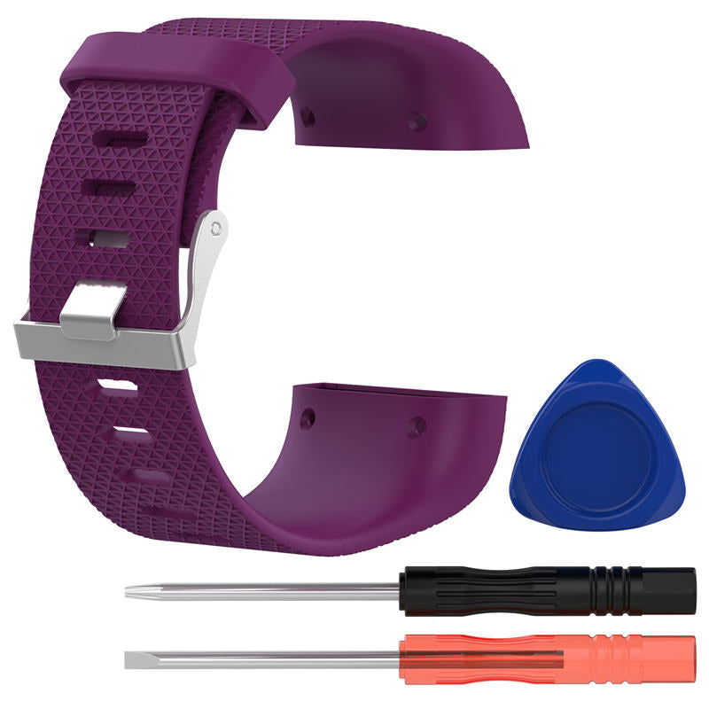 Soft Silicone Band For Fitbit Surge Smart Watch Replacement Accessories-Purple