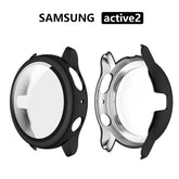 PC Plating Tempered Glass Full-Around Cover For Samsung Active2 40MM/44MM-Black