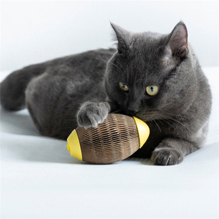 Cardboard Scratching Ball Catnip Pet Cat Toys-Oval Shape