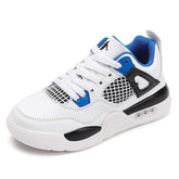 Kids Splicing Breathable Sneakers Lightweight Running Tennis Shoes-Blue White