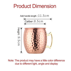 500ml Stainless Steel Moscow Mule Mugs Set of 4 Hammered Cups-Silver