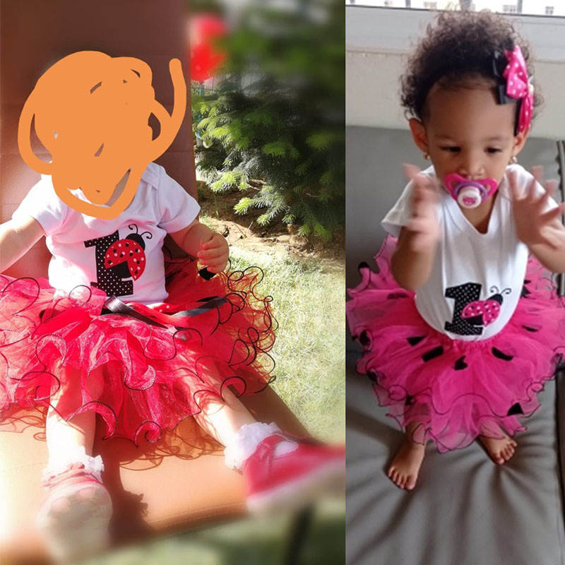 1 Year Old Baby Girls Mickey Birthday Outfits Tutu Skirt and T-Shirt-Rose Red