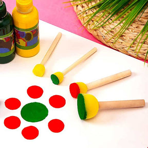 4 Pcs Kids DIY Round Sponge Brushes Graffiti Tool Set