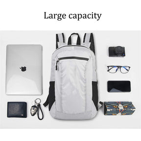 16L Ultra Lightweight Water Resistant Backpack for Hiking-Light Grey