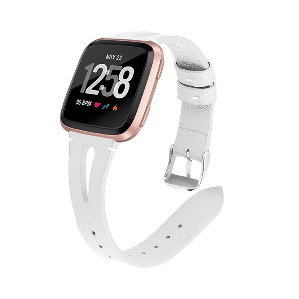 Fashion Triangle Hole Leather Watch Band For Apple Watch SE/6/5/4/3/2/1(White)