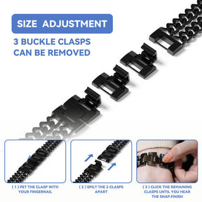 Metal Watch Band Double Chain Alloy Trendy Design for Apple Watch-Black