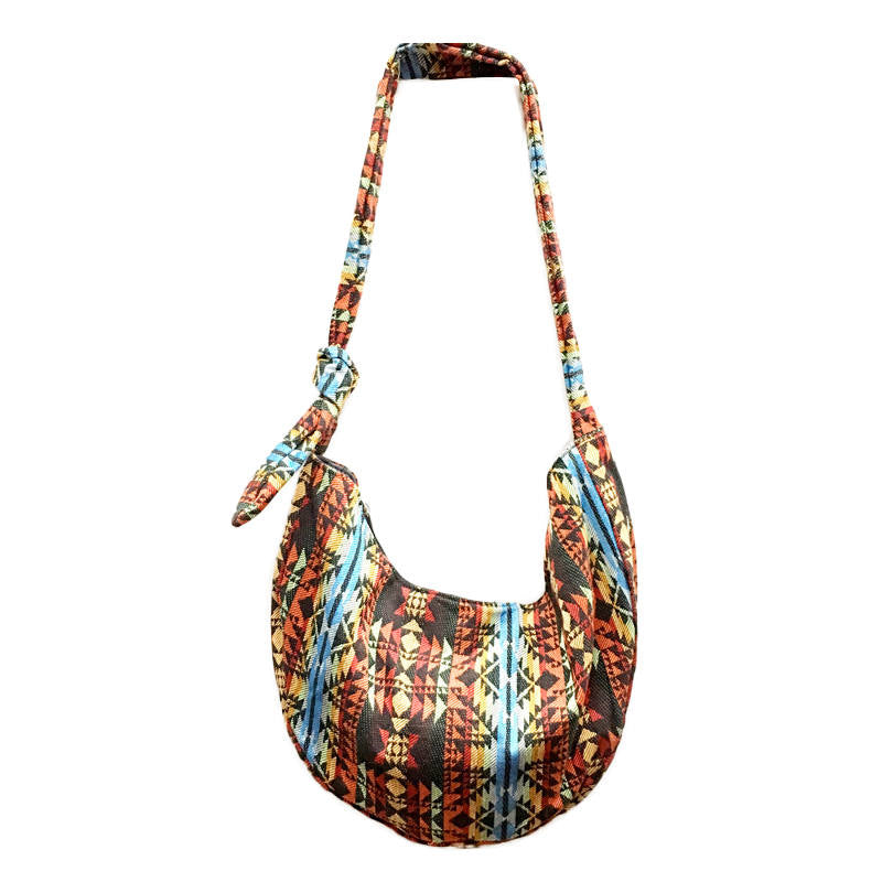 Womens Sling Crossbody Bag Ethnic Print Shoulder Bag with Adjustable Strap-J