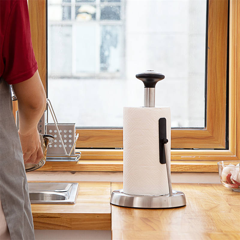 Paper Towel Holder Stainless Steel Easy To Tear Dispenser For Kitchen or Bathroom