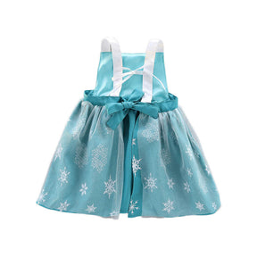 Girls Princess Apron Strap Dress Backless Smock-Aisa