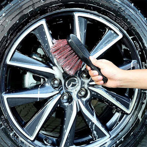 2Pack Wheel and Tire Brush Set For Scrubbing Grime-Red