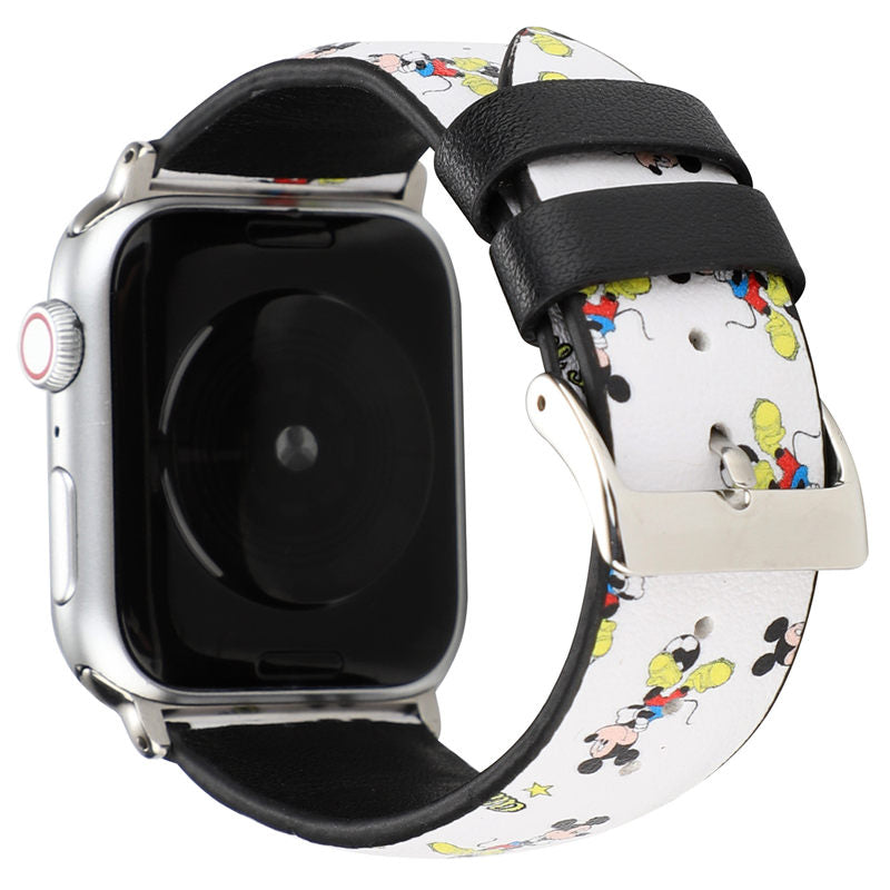 Cartoon Leather Watch Band for Apple Watch Series SE/6/5/4/3/2/1-G