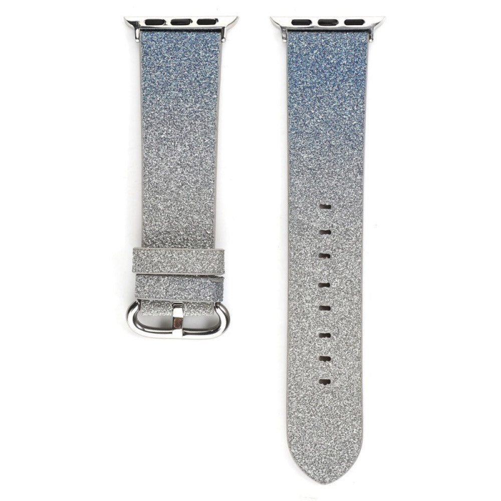 Gradient Glitter PU Leather Watch Band Microfiber Design For Apple Watch SE/6/5/4/3/2/1(Blue)