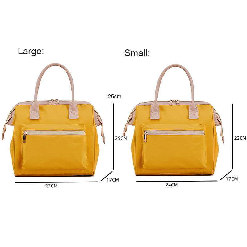 Fashion Portable Picnic Bento Bag Waterproof Oxford Cloth Lunch Bag-Yellow