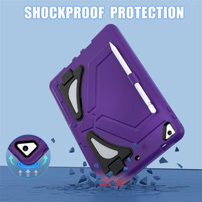 Tablet Case Rugged with Kickstand for iPad 6th/5th Generation 2018/2017-PurpleBlack