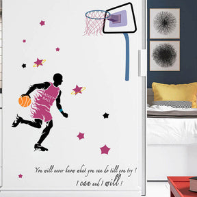 Basketball Players Wall Stickers Star Decals for Kids Room Home Decoration