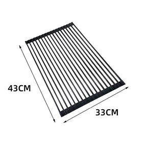 Over The Sink Multipurpose Roll-Up Dish Drying Rack 43*33CM-Black