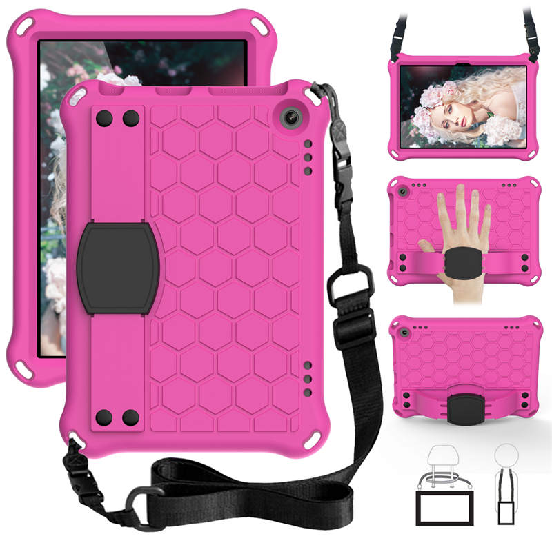 Hive Kindle Fire HD8/HD8 Plus (2020) Tablet Case Durable Stand Cover With Shoulder Strap-RoseBlack