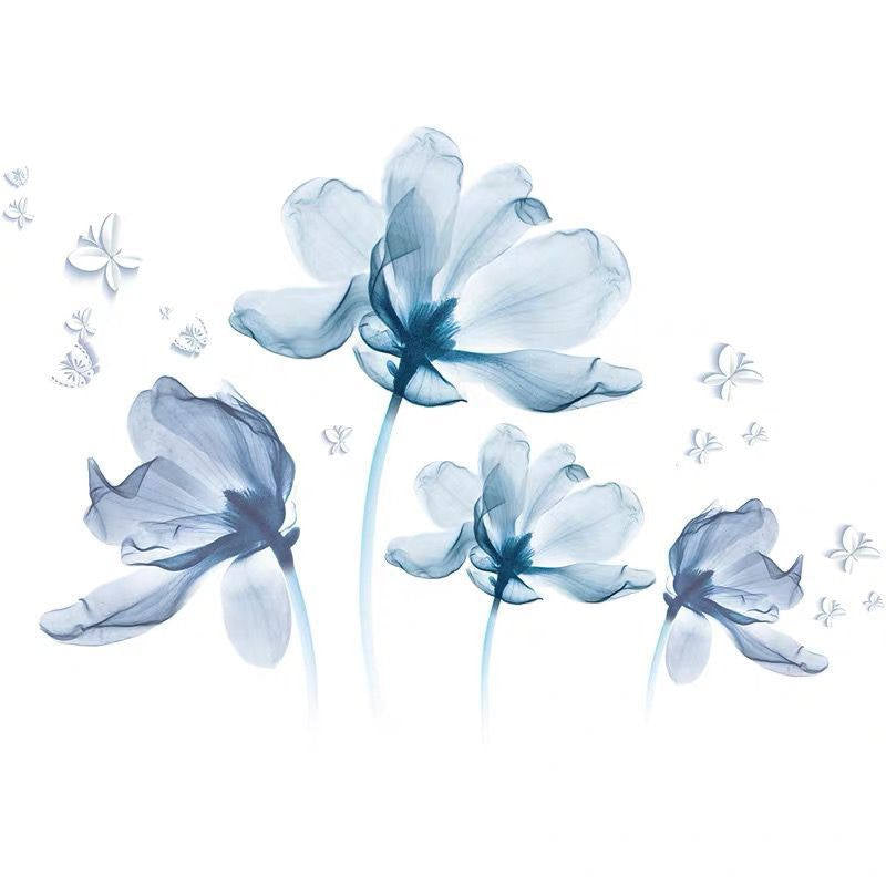 Creative Removable 3D Flower Wall Decals Romantic Floral Wall Sticker for Home Decoration